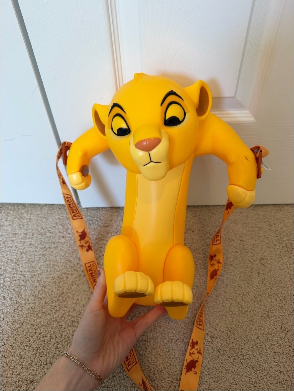 Disney Animal Kingdom Simba Popcorn Bucket Souvenir with Strap - Lion King